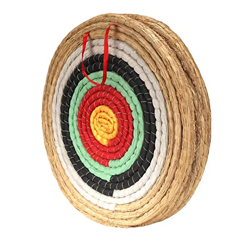 AUVIM Zielscheibe Bogenschießen Handgefertigtes Strohbogenziel für Recurvebogen Compoundbogen oder Langbogen 20Zoll Traditionelles Bogenpfeilziel für Kinder Jugend Erwachsene (Green 3 Layers)