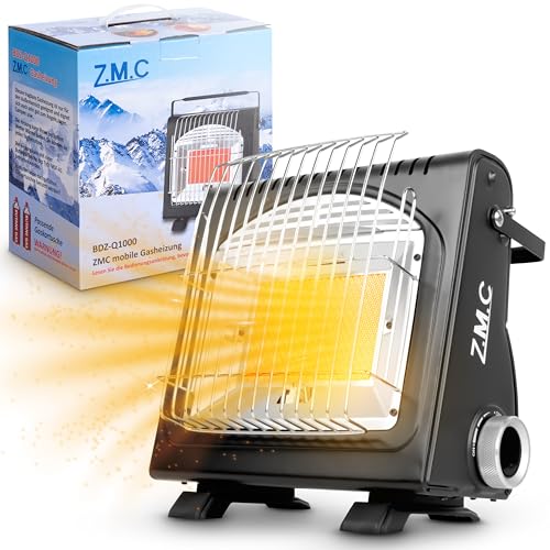 Z.M.C 2-in-1 Tragbare Gasheizung und Gaskocher, Camping Heizung multifunktionale Keramikheizung 1,7 kW, Gasheizer für Outdoor und Innenräume, mobile Heizstrahler mit Piezozündung