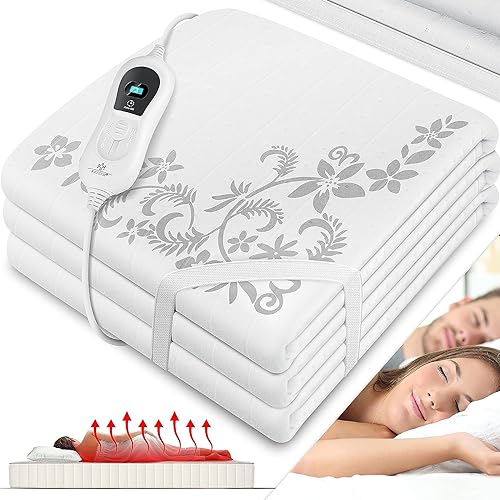 KESSER® Wärmeunterbett 150x80cm mit Abschaltautomatik Fernbedienung | Heizdecke mit 3 Temperaturstufen | Wärmebettunterlage fürs Bett Matratzenheizung | Wärmedecke aus weichem Vlies Heizkissen Weiß