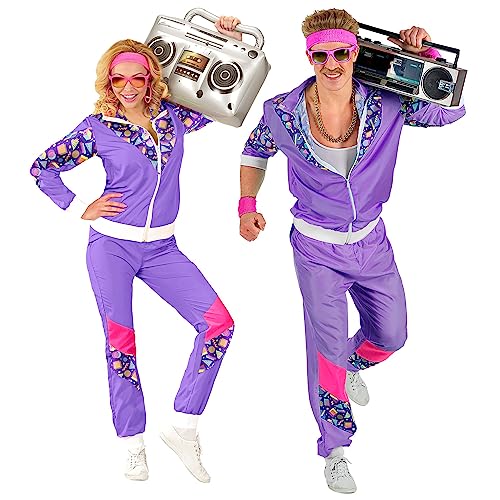 W WIDMANN MILANO Party Fashion - Kostüm Trainingsanzug, 80er Jahre Outfit, Jogginganzug, Bad Taste Outfit, Faschingskostüme