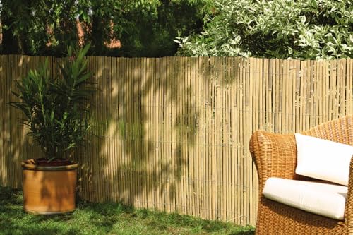 DE-COmmerce® Bambus Zaun Sichtschutz CALAMA extra gehärtet (HxB) 150 x 500 cm Balkonsichtschutz, Gartenzaun, Sichtschutzzaun für Garten, Terrasse, Balkon