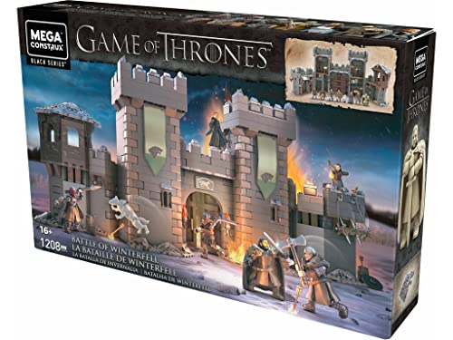 MEGA Construx GMN75 - Probuilder Game of Thrones Die Schlacht um Winterfell, enthält 6 originalgetreue Mikro-Actionfiguren mit 12 Bewegungspunkten, Spielzeug ab 16 Jahren