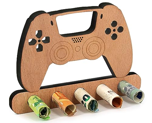 Giftota - Originelle Geburtstag Geldgeschenk Holz - Geldgeschenk für PS4, PS5, Xbox oder andere Spielekonsolen - Spiel Controller Geschenk - Geschenke aus Holz - Geschenke für Frauen und Männer