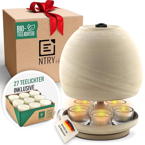 NTRY Home® CandleStove Teelichtofen - Stil Moon M Ø20 cm - Doppelwandig - Teelichtheizung - Kerzenofen - Tischofen - Tischheizung - Tischwärmer
