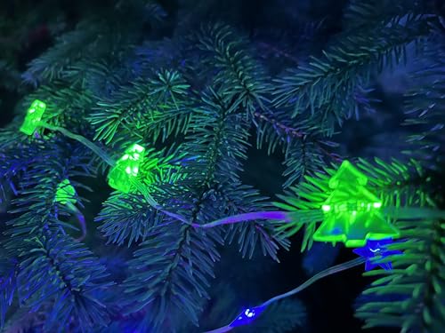 LED Lichterkette 10m Lang 66 Motiv-LED in Linie Outdoor RGB vielfarbig inklusive Fernsteuerung, mit Bluetooth App Steuerung Iphone/Android (Tannenbaum)