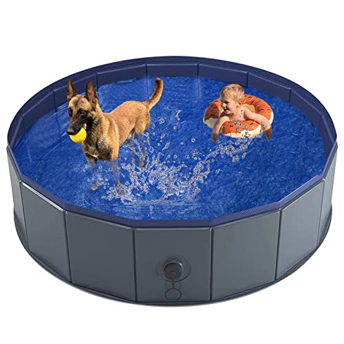 PetIsay Hundepool - Hundebadewanne aus Verdicktem Material - Faltbare Planschbecken für Kinder/Hunde - Nicht Aufblasbare Rutschfeste Schwimmbad（160*30cm）