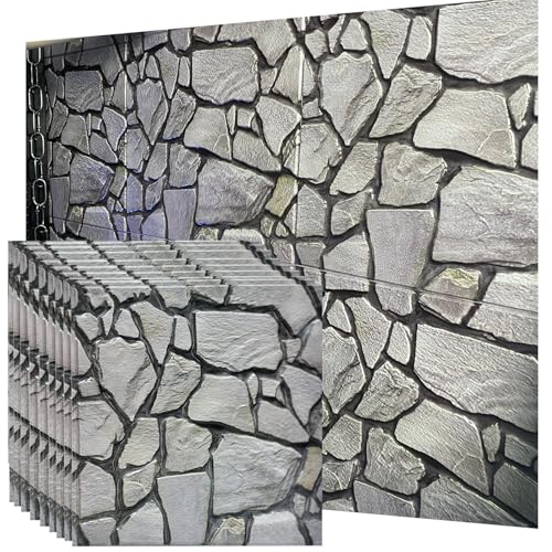 szgwtk 3D Wandpaneele Selbstklebend 10Stück Ziegel Tapeten Steinoptik PVC 30 x 30 cm,Wandverkleidung aus Kunststoffplatten,Wall Panel für Wohnzimmer,Schlafzimmer,Küche,Geschäftsräume