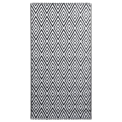 vidaXL Outdoor-Teppich ARAKIL Weiß und Schwarz 120x180 cm PP