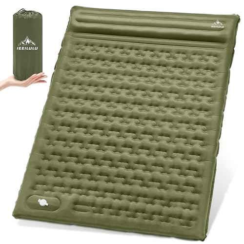 IEEILULU Isomatte Selbstaufblasend 2 Personen, 196x140cm Matratze Camping, 12cm Verdickte Selbstaufblasende Camping Isomatte, Aufblasbare Schlafmatten für Outdoor Wandern Zelt Backpacking