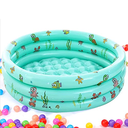 Aufblasbares Planschbecken,100X40cm Swimmingpool,Schwimmbecken,Aufblasbare Pool,3 Ringen Planschbecken,Aufblasbarer Pool,Aufblasbarer Kinderpool,Babypool,Tragbare Badewanne,Kinder Planschbecken