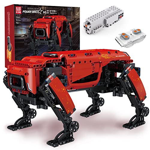 Mould King 15067 Technik Mechanischer Hund Bausteine Modell, APP Fernbedienung Roboter Hundespielzeug, DIY Bauset Spielzeug Geschenke für Erwachsene und Kinder