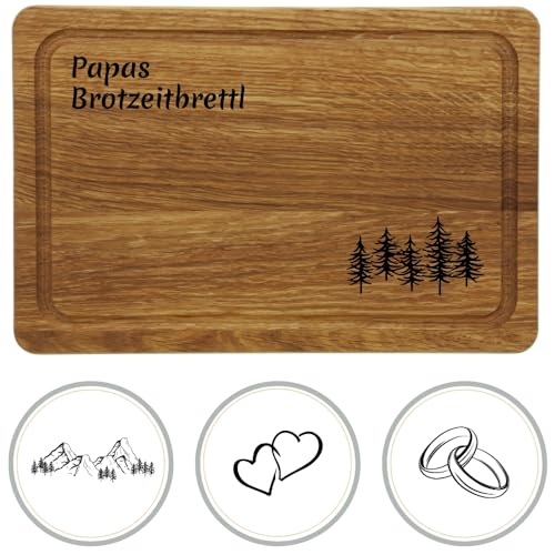 HOFMEISTER® Premium Schneidebrett Holz, Personalisierte Geschenke für Männer - Hochzeitsgeschenk - Geburtstagsgeschenk - Partner Geschenk, Grillzubehör, Eichenholz