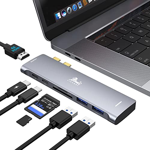 USB C Hub Docking Station, USB C Adapter für MacBook Pro mit 4K HDMI, Thunderbolt 3, 100W PD, Port USB 3.0, SD/TF Kartenleser, Hub USB C für MacBook Pro 2021/2020/2019/2018 MacBook Air M1
