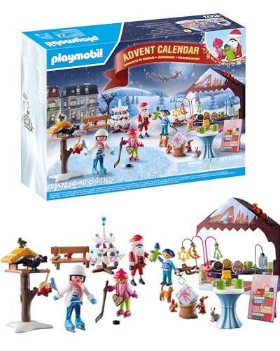 PLAYMOBIL | Adventskalender für Kinder| Ausflug auf den Weihnachtsmarkt | winterliches Abenteuerspielzeug | Mit bunten Figuren und Accessoires| Ab 4 Jahren | 71472