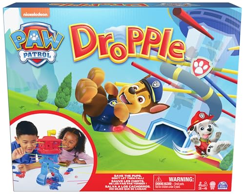 Spin Master Games - PAW Patrol Dropple - spannend-lustiger Spieleklassiker in der Welt der PAW Patrol, für 2-4 Fellfreunde-Fans ab 4 Jahren