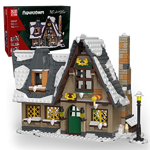 Mould King 16049 Weihnachten Haus Weihnachten 2024,MOC Klemmbausteine Bausatz 766 Teile Weihnachtshaus Modular Streetview Building Blocks Haus Modellbau Set Lernspielzeug