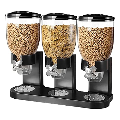 Müslispender - 2 L Müslispender Dreifach Cerealienspender Cornflakes Spender Müsli Dispenser Getreidespender mit 3 Fächern für Müsli, Cornflakes und Cerealien