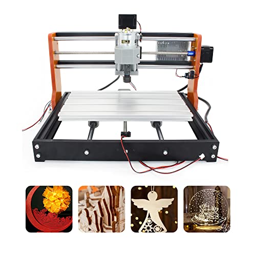 RATTMMOTOR 3 Achsen CNC Fräsmaschine,3018-Pro Upgrade CNC Graviermaschine GRBL Steuerung, Mini 3018-Pro CNC Router mit X Y Z Achse Limiter+Not-Aus Funktion für DIY Acryl PVC PCB Holz