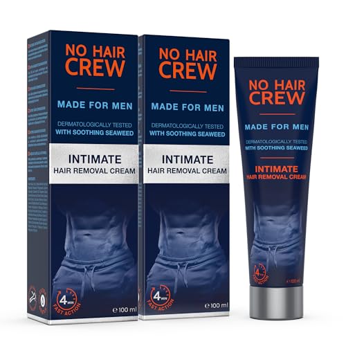 NO HAIR CREW - 2 x Enthaarungscreme für den Intimbereich – extra sanfte Haarentfernung für Männer (Set, 2 x 100ml)