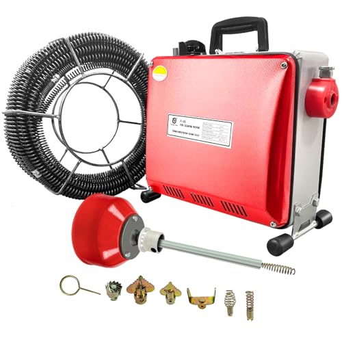 PRIJESSE 500W Elektrische Rohrreinigungsmaschine – Rohrreiniger mit 20m Spiralschlauch für Ø20-300mm Rohre, Effizient für Abflüsse in Bad und Küche, Flexibles und Kompaktes Design für Zuhause