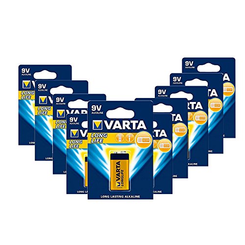 Varta 4122 10er-Pack Batterie Alkaline E Block für Feuermelder Rauchmelder Feuchtigkeitsmessgeräte, 9V