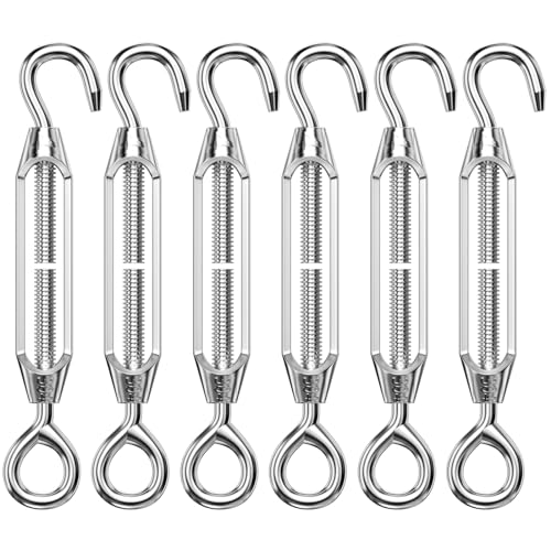 Traxenta 6 Stück Seilspanner Edelstahl, Seilspanngarnitur, Drahtseil Spanner, Spannschloss, Sonnensegel Spanner, Spannschlösser, Wäscheleinenspanner, Drahtseilspanner, Spannschraube, Wantenspanner