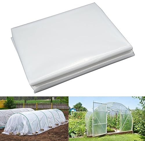 MAILEKT 3m X 6m Gewächshaus Folie, Gewächshausfolie Winterfest, Folie für gewächshaus, Polyethylenfolie Transparent Gewächshausfolie, für Gartenarbeit Tomatenhaus Treibhaus Folie