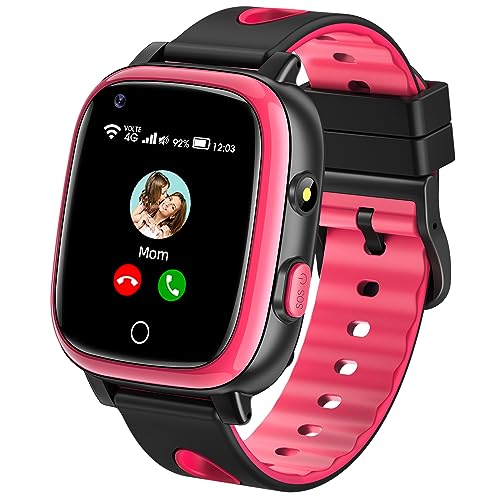 ADUOGENG 4G Smartwatch Kinder mit GPS und Telefon, Smart WiFi, Videoanruf, Kamera, SOS, Schulmodus, für Jungen und Mädchen 5–14 Jahren, Kids Halsseil