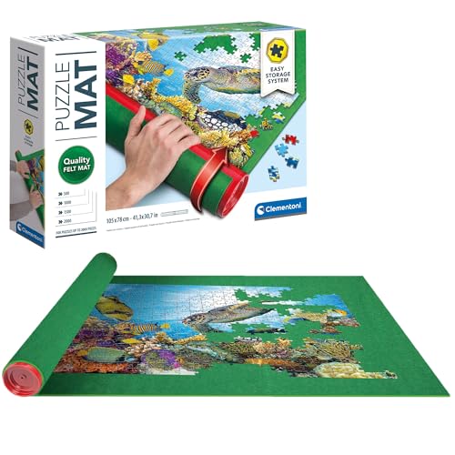 Clementoni Puzzlerolle - Einfaches Aufbewahrungssystem für Puzzle bis 2000 Teile - Puzzle-Matte aus Filz 105 x 78 cm, Puzzle-Zubehör 30229