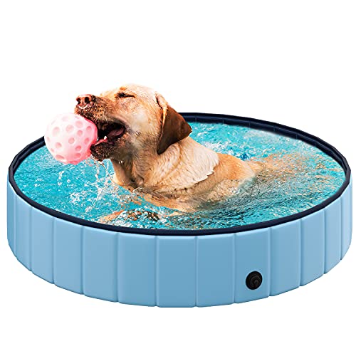 Hundepool Swimmingpool Hunde Pool Faltbar Hundebad Doggy Plantschbecken Becken Blau ø160 x 30 cm