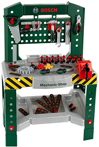 Theo Klein 8574 Bosch Werkbank 77-teilig | Mit Schraubendreher und -schlüssel, Zange, Hammer und vielem mehr | Arbeitsplatte mit Lernfunktion | Maße: 57cmx35cmx86cm | Spielzeug für Kinder ab 3 Jahren