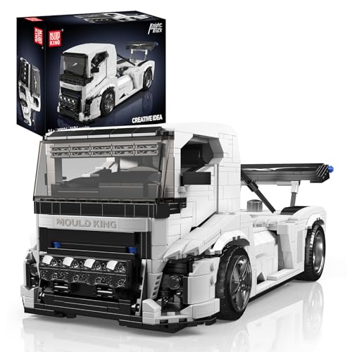 Mould King 10036 Technik Ritter LKW Bausatz Klemmbausteine Kit, 1604+ Teiles Kreativer Sportwagen LKW Model Bausteine Spielzeug für Kinder 14+/Erwachsen (Statische Version)