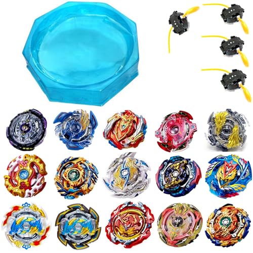 XXL Arena + 4er Set Kampf Kreisel für die Burst Surge Arena Kampfkreisel Set 4 Komplette Kreisel mit 4 Launcher Arena