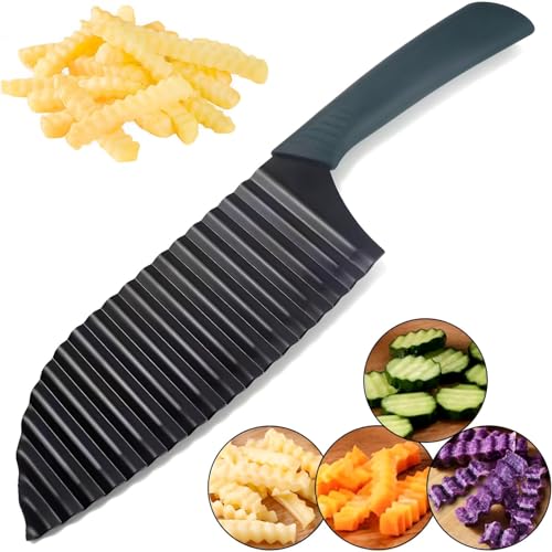 Redreo Wellenschneider für Gemüse und Obst, Riffelmesser Edelstahl Wellenmesser Wellenschnittmesser für Gemüse, Salat und Pommes Frites.