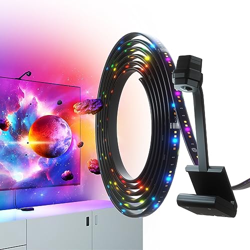 Nanoleaf 4D Screen Mirror + Lightstrip Kit für Fernseher/TV/Bildschirme bis zu 85 Zoll (215 cm) - Smart RGBW LED Strip + Kamera, Thread & WLAN, Funktioniert mit Alexa Google Apple