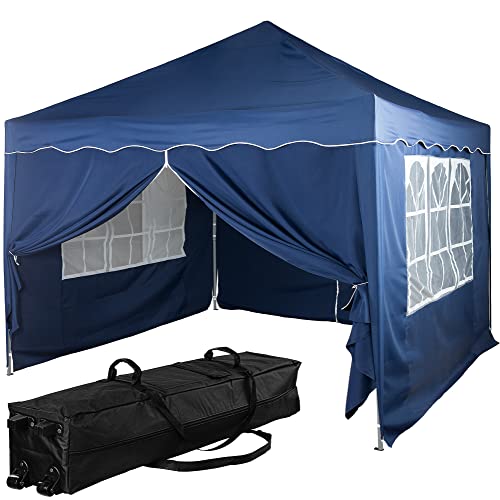 INSTENT Pavillon 3 x 3 m Basic wasserdicht UV Schutz 50+, 4 Seiteneile, blau