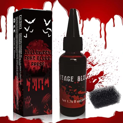 Kunstblut Halloween Schminke Fake Blut, Fake Blood Halloween Schminke Vampir Erwachsene Kinder, Spray Kunstblut Für Kleidung Haut Auswaschbar Halloween Make Up Zombie, Kunstblut Halloween Gesicht Blut