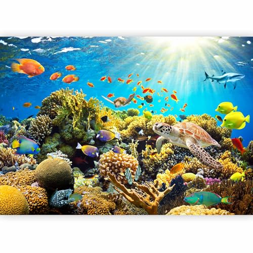 murando - Vlies Fototapete Aquarium 350x256 cm - Foto Tapete Schlafzimmer Wohnzimmer Moderne Vliestapete XXL Wandtapete Motivtapeten Bildtapete 3d Effekt - Unterwasserwelt Korallen Riff b-A-0002-a-a
