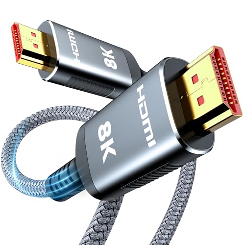Highwings HDMI Kabel 5Meter 8K, HDMI 2.1 Kabel 48Gbps Ultra Highspeed Ethernet 8K@60Hz 4K@120Hz HDR10 eARC DTS:X 3D HDCP 2.2&2.3, Kompatibel mit PS5/4/3 HDTV Blu-ray Player Monitor