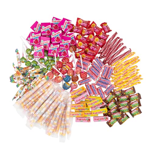 Chupa Chups Kinder Süßigkeiten Mix, 150-teilig mit Lollis, Kaugummis & Bonbons von Mentos, Center Shock, Fruittella usw. für Party & Geburtstag