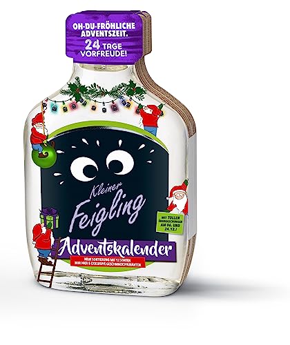 Kleiner Feigling Adventskalender (24 x 20 ml) – Der kultige Vodka-Schnaps in 12 Sorten & 5 exklusiven Geschmacksvarianten – Frech, fruchtiges Shot-Geschenkset für die Weihnachtszeit – 15 % Vol.