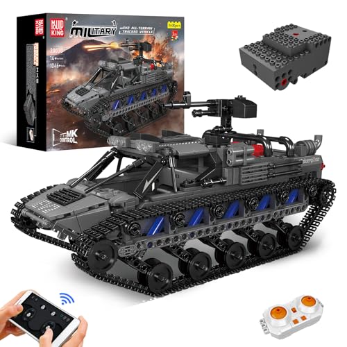 Mould King 20030 Technik Geländetaugliches Raupenfahrzeug Bausteine Modell, 1046 Teile Ferngesteuert Kettenfahrzeug Spielzeug Bausatz als Geschenk/Spielzeug/Sammlerstücke
