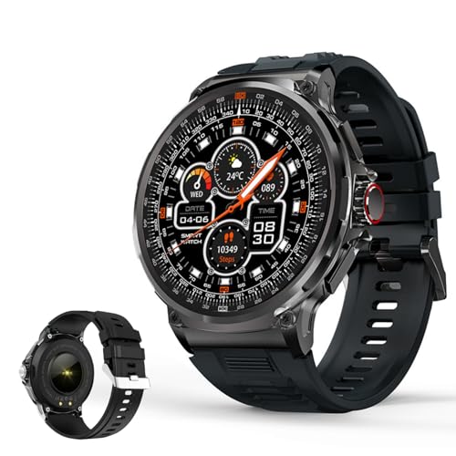 stahl gear stahlgear Zeus - Smartwatch Smartwatch Herren Fitness Uhr: Wasserdichte Sportuhr mit Telefonfunktion, 1,85 Zoll Touchscreen, Pulsmesser, Schrittzähler, kompatibel mit Android und iOS