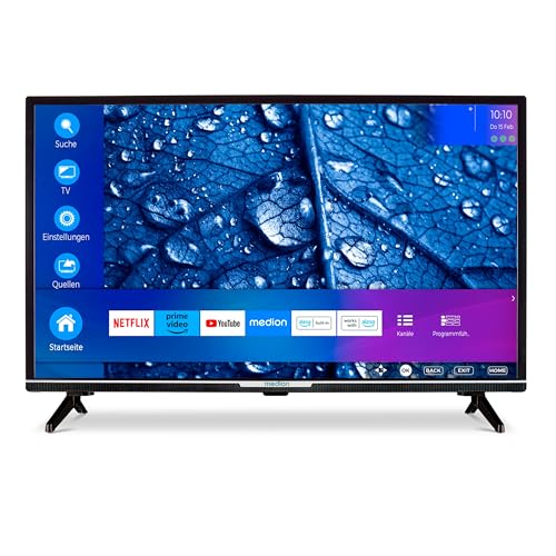 MEDION P13207 (MD 30018) 80 cm (32 Zoll) Full HD Fernseher (Smart-TV, HDR, Netflix, Prime Video, PVR, Bluetooth, Triple Tuner Receiver)