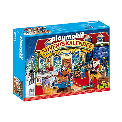 PLAYMOBIL Adventskalender 2021-70188 Weihnachten im Spielwarengeschäft mit liebevollen Figuren und Zubehörteilen hinter jedem Türchen, 89-teilig, Ab 4 Jahren