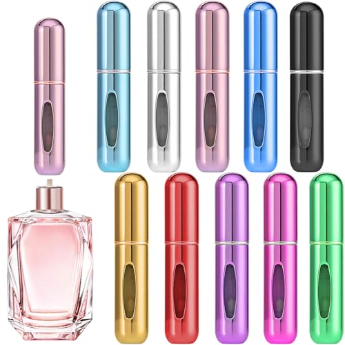 Etievort 10 Stück 5ml Parfümzerstäuber Nachfüllbar, Parfum Zerstäuber für Unterwegs, Parfüm Abfüller, Perfume Travel Bottle mit Fenster, Zerstäuber Parfüm für Spaziergänge, Reisen und Ausgehen