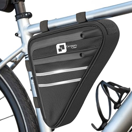 Germany One® Fahrradrahmen Tasche, wasserdichte Reflektierende Fahrradtasche Rahmen, VOL.1,6 L. Triangeltasche, Fahrrad Dreiecktasche, Fahrradtasche Fahrradrahmen