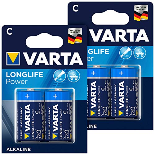 Varta Longlife Power Alkaline-Batterie, Typ Baby/C / LR14, 1,5 V, 4er-Set