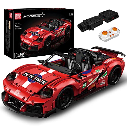 Mould King 13176 Technik Sportwagen Bausteine Bausatz, 1:14 großes Modellauto Klemmbausteine, 1538 Teile MOC Autos Konstruktionsspielzeug Technologie Modell bausatz für Erwachsene,
