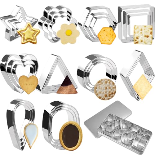 Plätzchenausstecher, 30 Stück Ausstechformen Weihnachten Set, Mini Keksausstecher Edelstahl Ausstecher Set, Mini-Ausstecher-Set für Küche Backen Geburtstag Weihnachten Valentinstag
